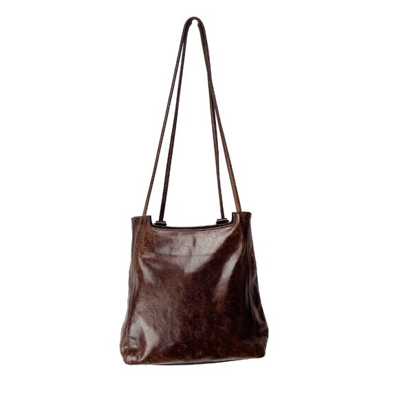 the trend Handbags - THE TREND Leather Convertible Crossbody Bag Mini Backpack Maroon Deep Brown